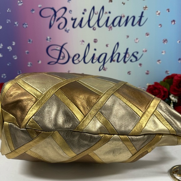 🤎PRICE NOW FIRM NWOT METALLIC LEATHER HOBO - Picture 7 of 13